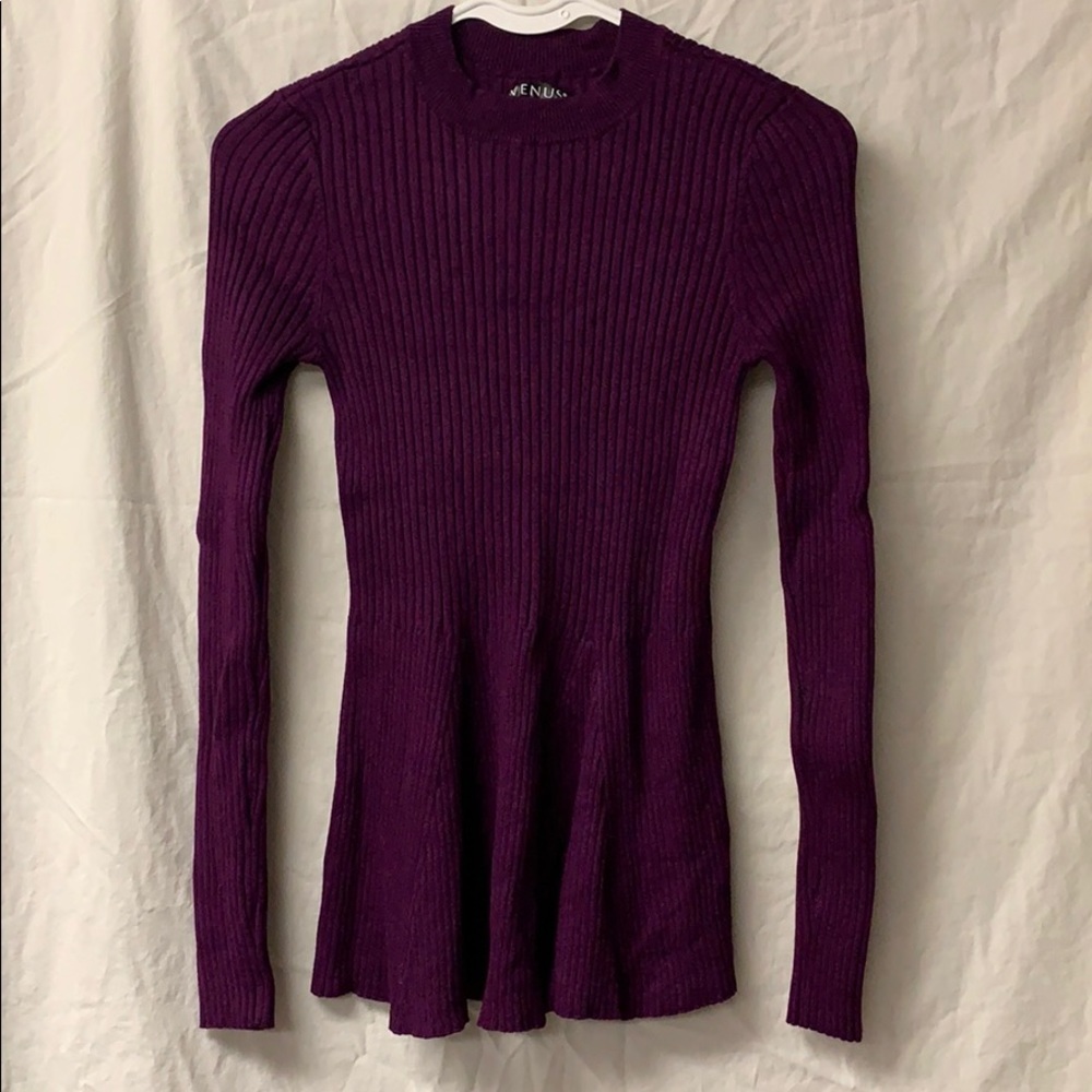Purple Peplum Sweater